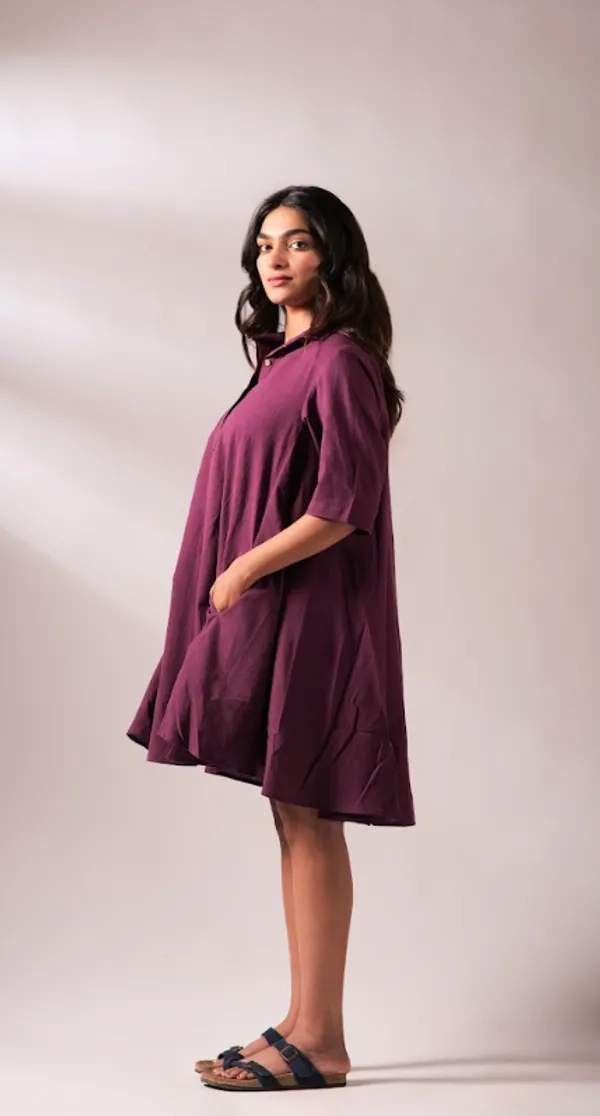 Wine_Khadi_Dress_For_Adults