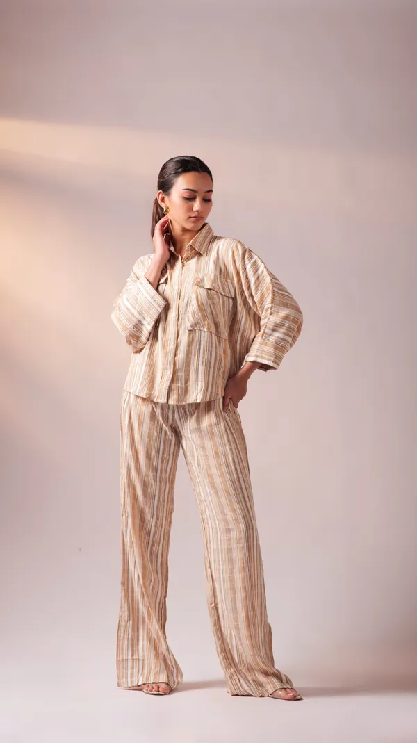 Mustard_&_White_Cotton_Dobby_Weave_Fabric_Co-Ord_Set_For_Adults