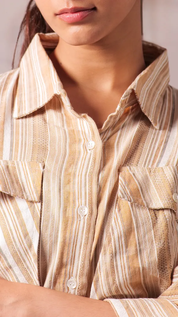 Mustard_&_White_Cotton_Dobby_Weave_Fabric_Co-Ord_Set_For_Adults