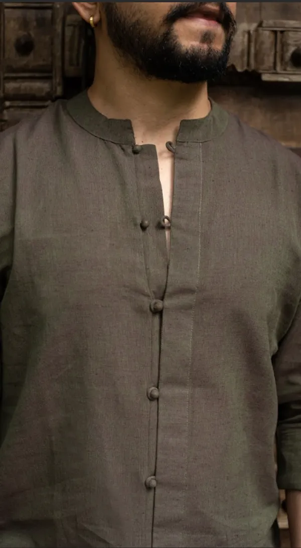 Olive_Khadi_Men'S_Shirt_For_Adults