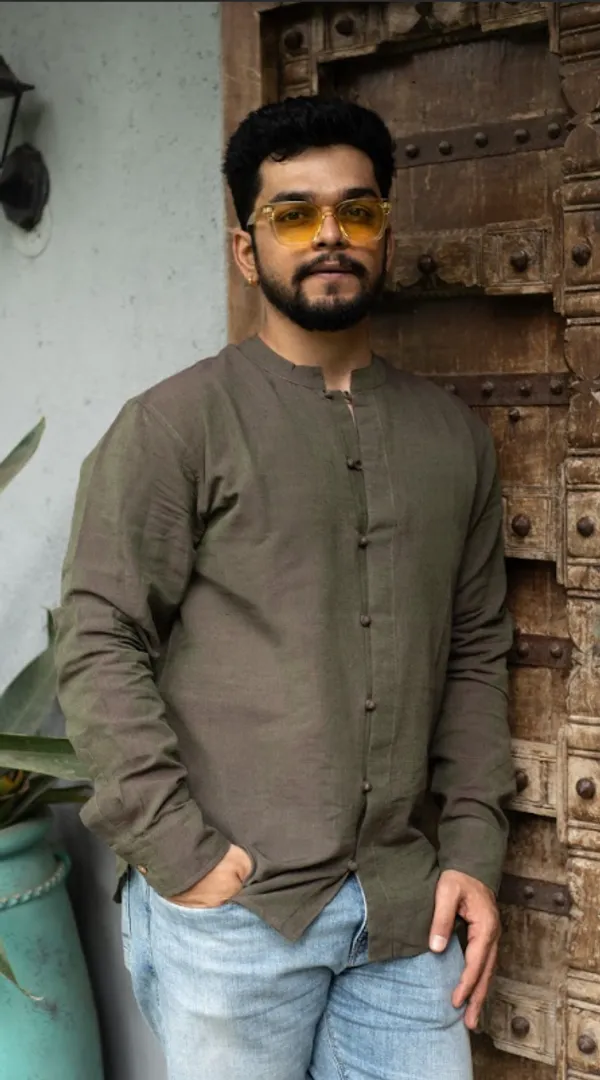 Olive_Khadi_Men'S_Shirt_For_Adults