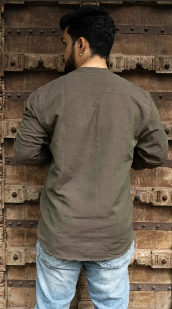 Olive_Khadi_Men'S_Shirt_For_Adults