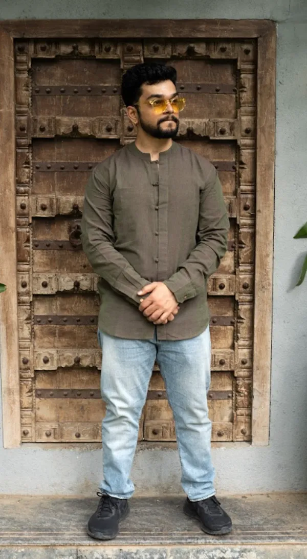 Olive_Khadi_Men'S_Shirt_For_Adults