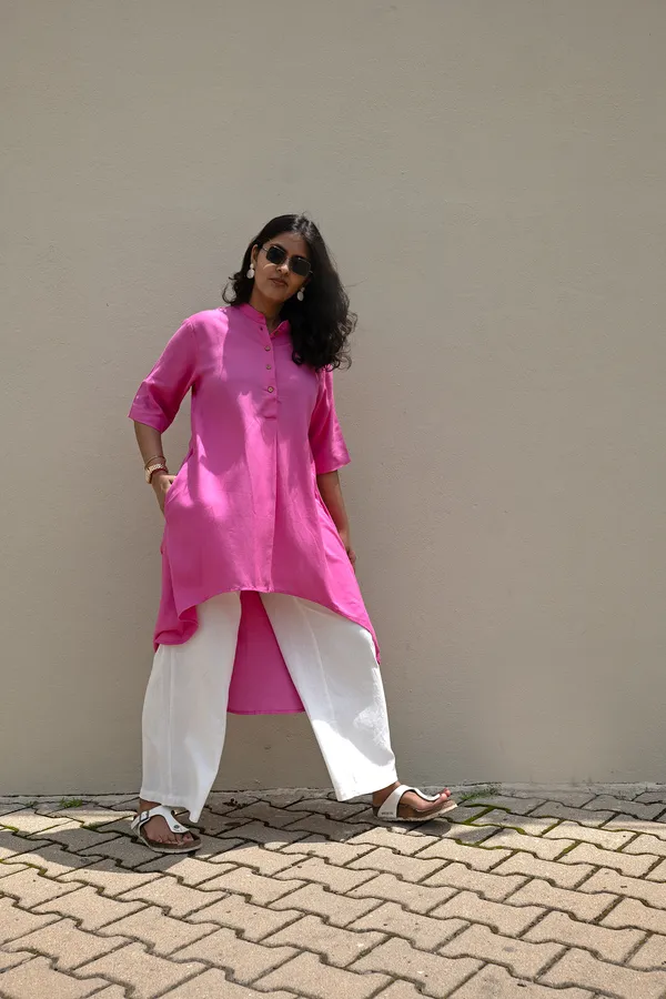 Pink_Viscose-Cotton_Slub_Fabric_Top_For_Adults