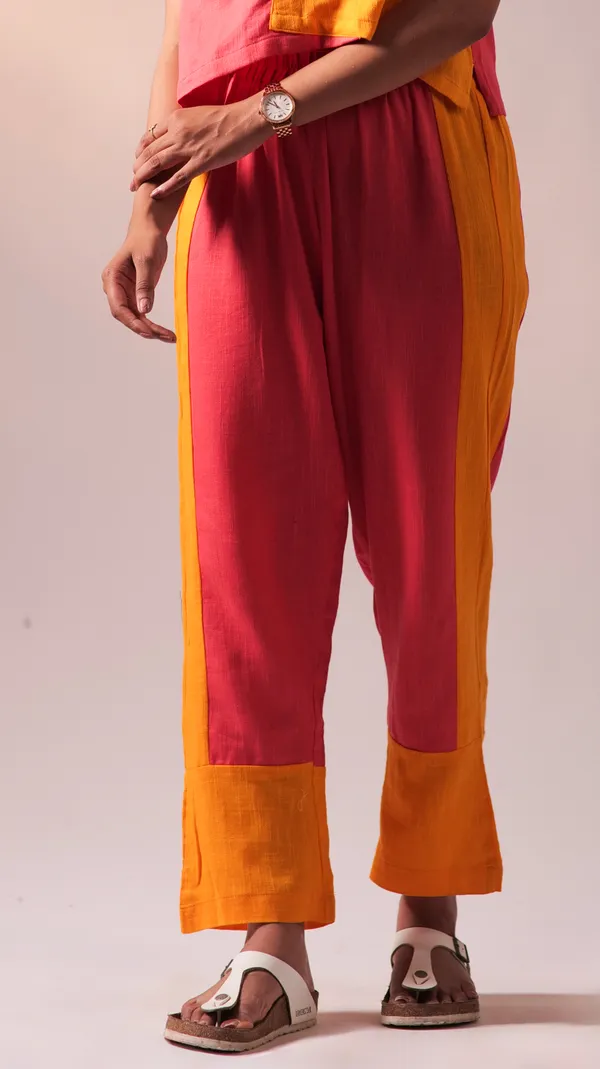 Fuschia_Cotton_Slub_Twill_Weave_Fabric_Co-Ord_Set_For_Adults
