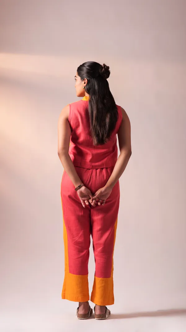Fuschia_Cotton_Slub_Twill_Weave_Fabric_Co-Ord_Set_For_Adults