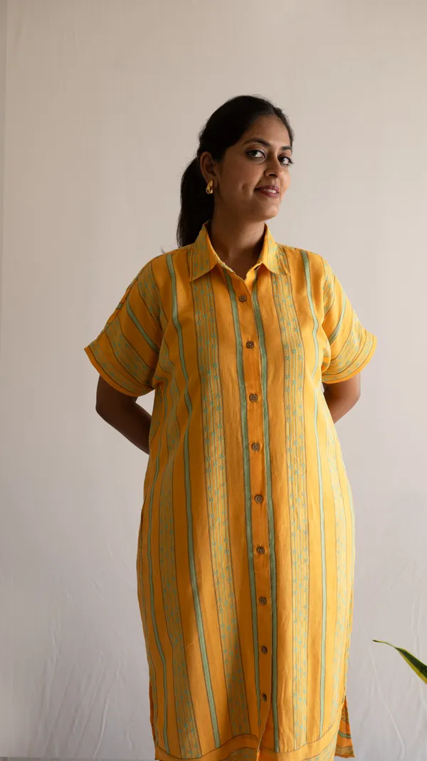 Yellow_Leno_Dobby_Cotton_Dress_For_Adults