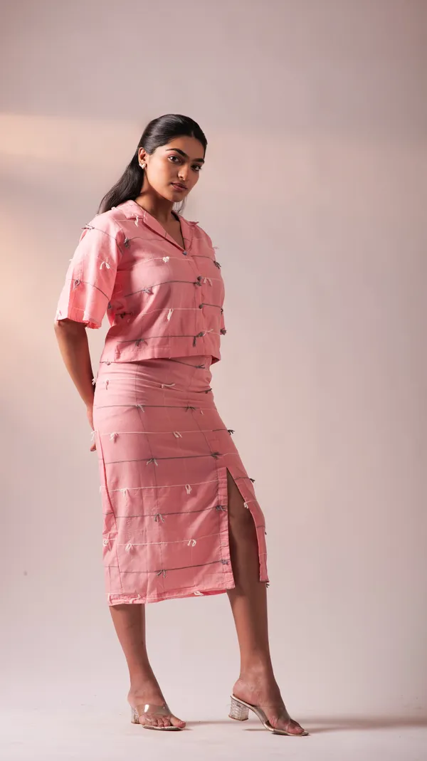 Pink_Cotton_Dobby_Weave_Fabric_Co-Ord_Set_For_Adults