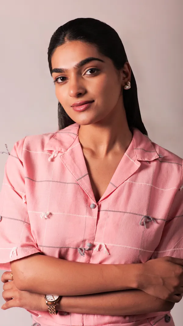 Pink_Cotton_Dobby_Weave_Fabric_Co-Ord_Set_For_Adults