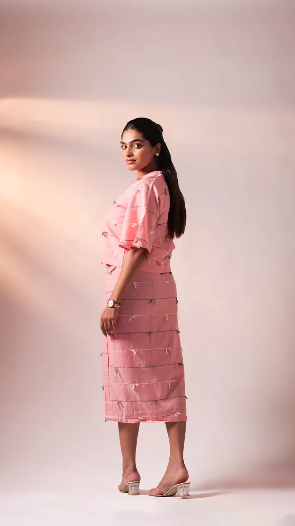 Pink_Cotton_Dobby_Weave_Fabric_Co-Ord_Set_For_Adults