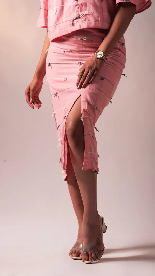 Pink_Cotton_Dobby_Weave_Fabric_Co-Ord_Set_For_Adults
