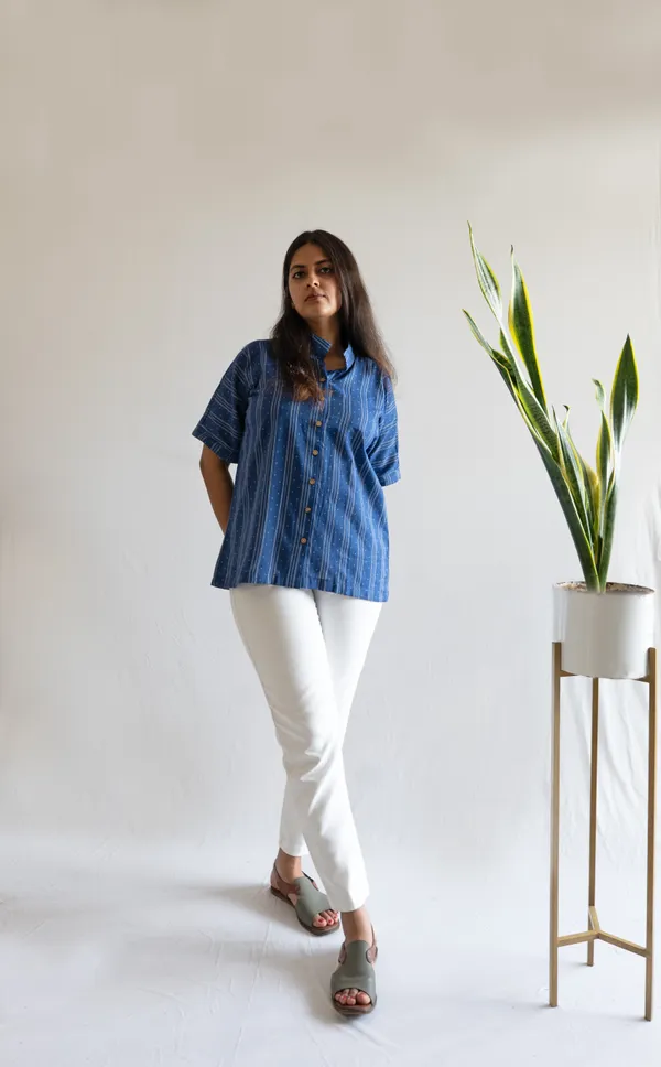 Indigio_Leno_Dobby_Cotton_Top_For_Adults