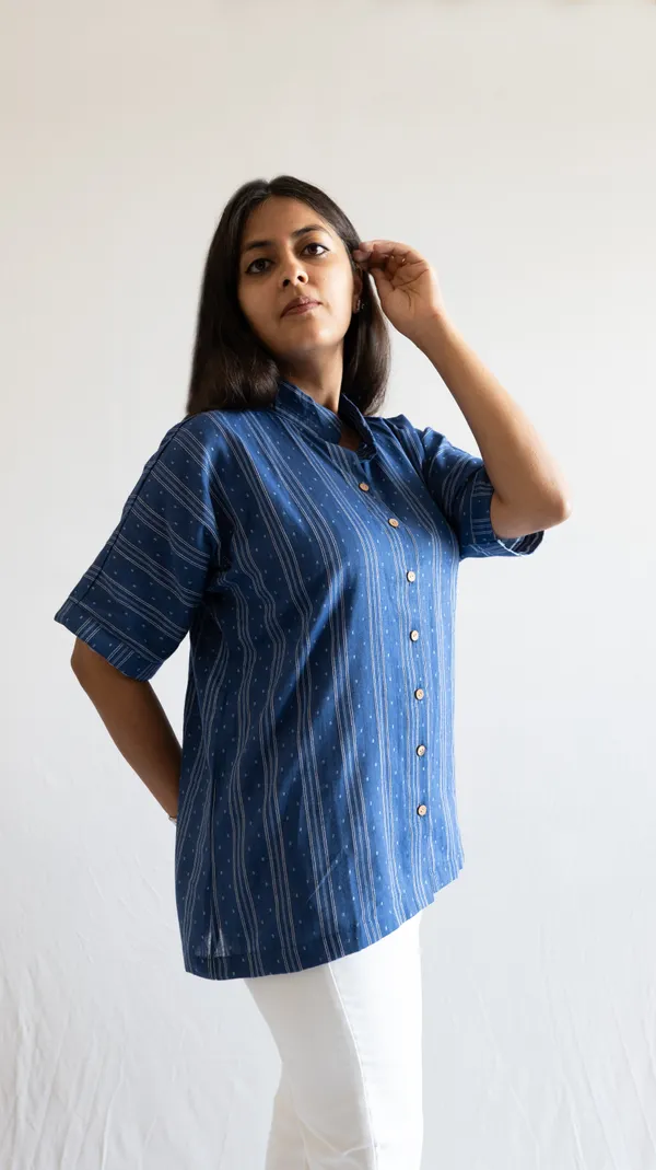 Indigio_Leno_Dobby_Cotton_Top_For_Adults