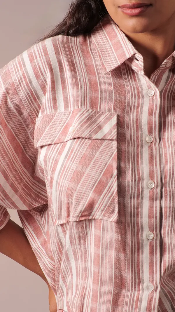Wine_&_White_Cotton_Dobby_Weave_Fabric_Co-Ord_Set_For_Adults