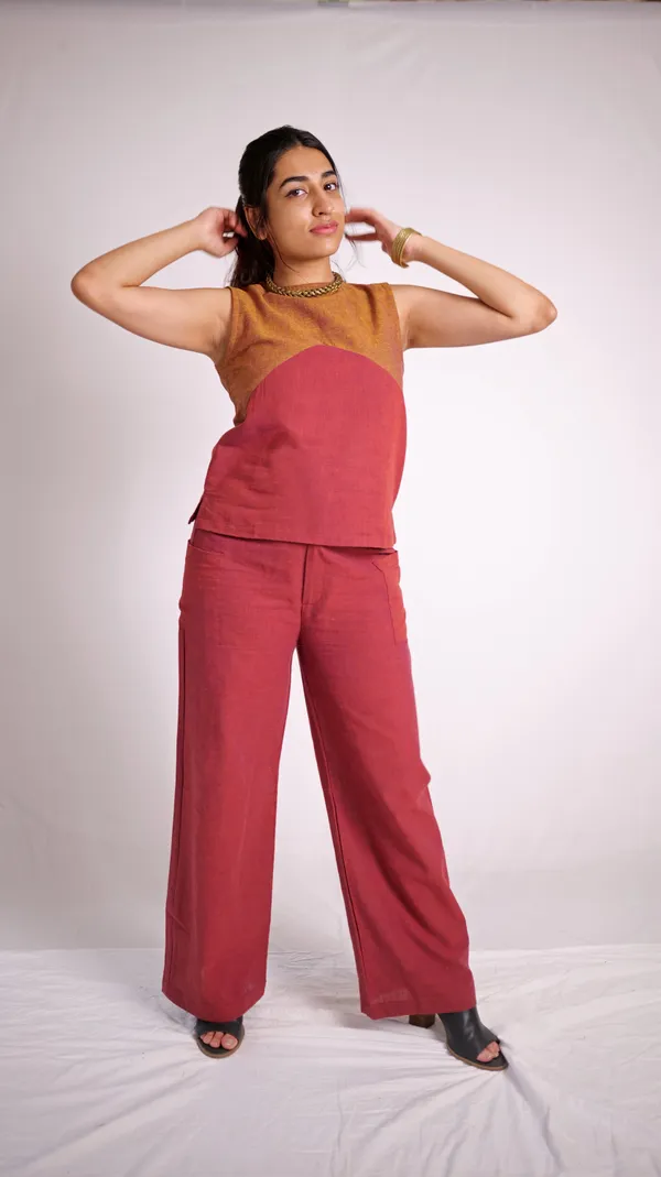 Rust_Khadi_Co-Ord_Set_For_Adults
