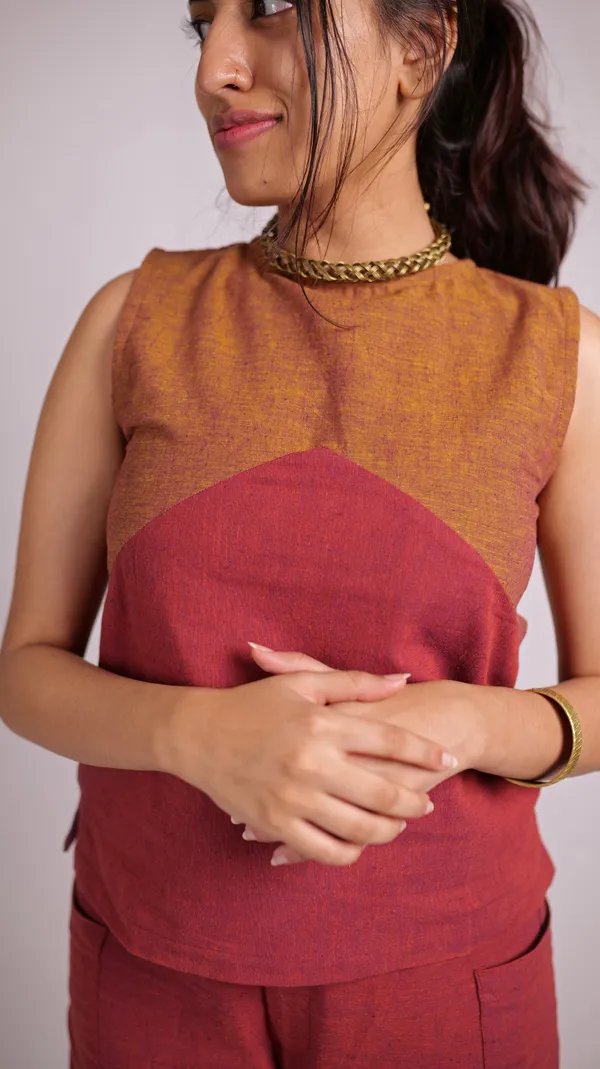 Rust_Khadi_Co-Ord_Set_For_Adults