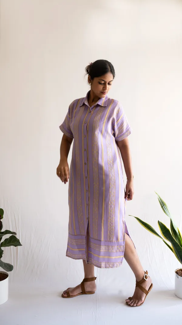 Lilac_Leno_Dobby_Cotton_Dress_For_Adults