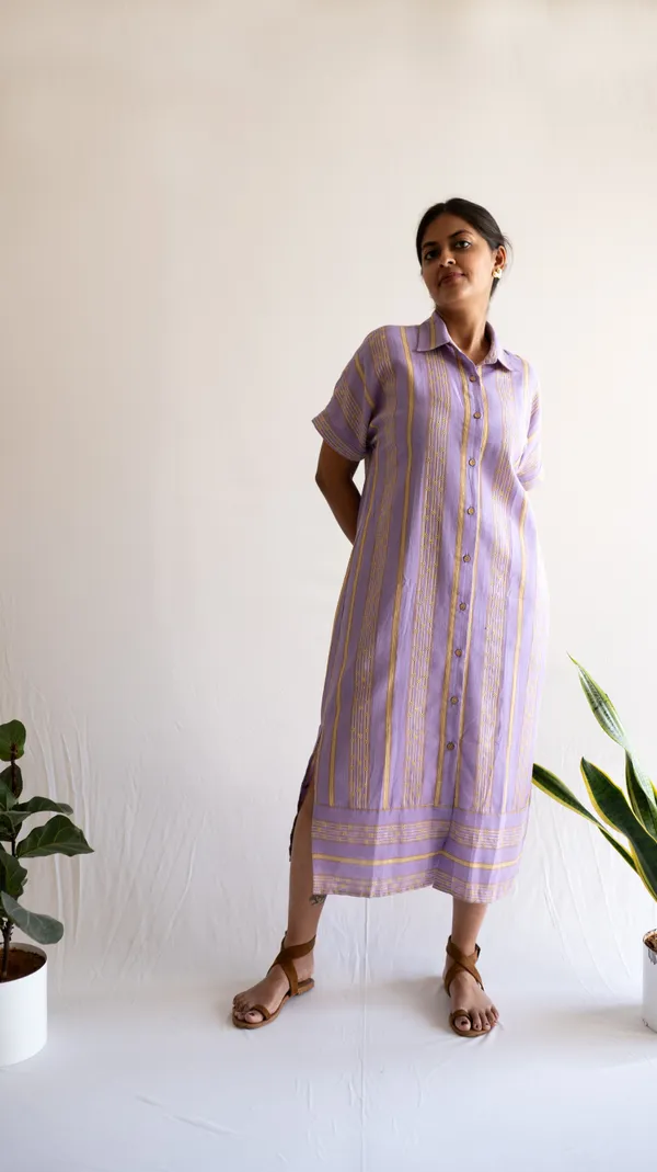 Lilac_Leno_Dobby_Cotton_Dress_For_Adults