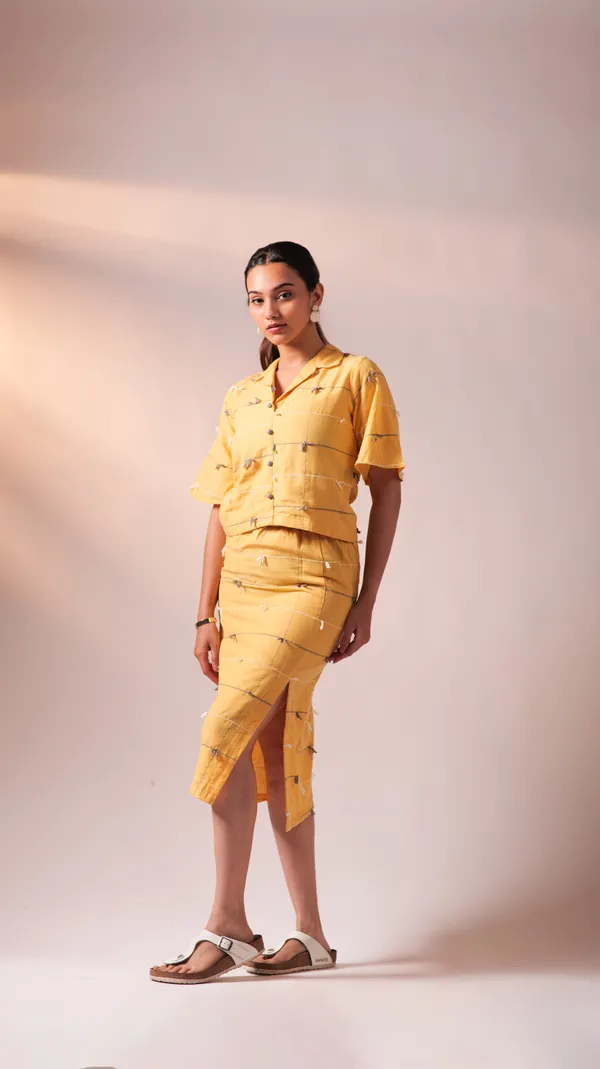 Yellow_Cotton_Dobby_Weave_Fabric_Co-Ord_Set_For_Adults