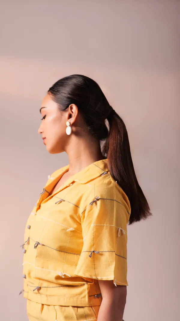 Yellow_Cotton_Dobby_Weave_Fabric_Co-Ord_Set_For_Adults