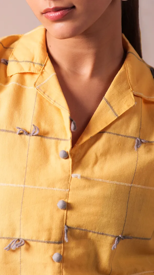 Yellow_Cotton_Dobby_Weave_Fabric_Co-Ord_Set_For_Adults