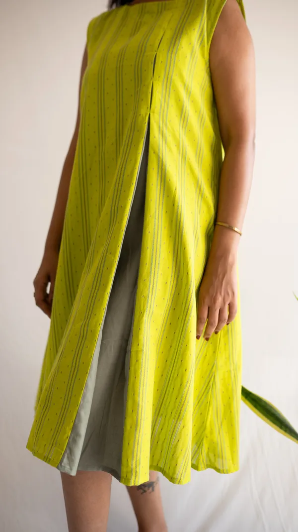 Green_Leno_Dobby_Cotton_Dress_For_Adults