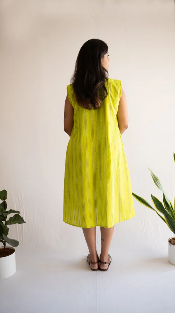 Green_Leno_Dobby_Cotton_Dress_For_Adults