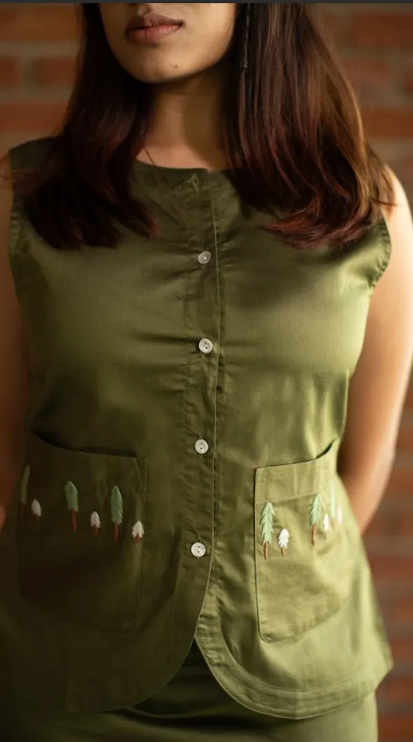 Olive_Green_Eygyptian_Cotton_Co-Ord_Set_For_Adults