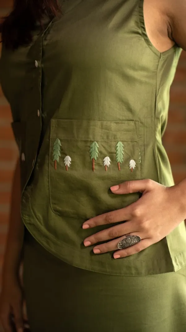 Olive_Green_Eygyptian_Cotton_Co-Ord_Set_For_Adults