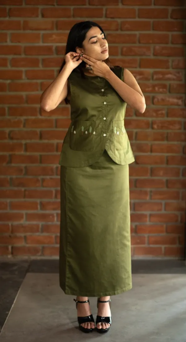 Olive_Green_Eygyptian_Cotton_Co-Ord_Set_For_Adults