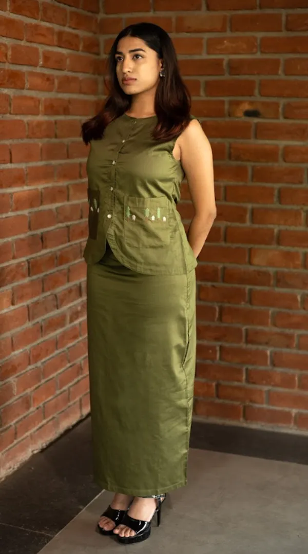 Olive_Green_Eygyptian_Cotton_Co-Ord_Set_For_Adults