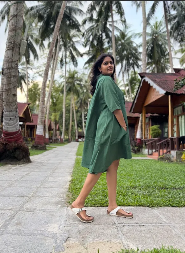 Green_Khadi_Dress_For_Adults