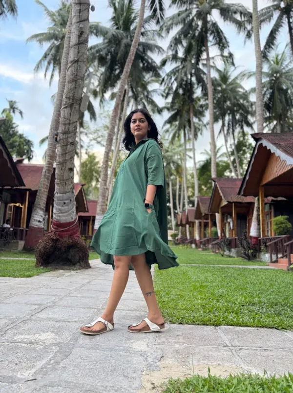 Green_Khadi_Dress_For_Adults