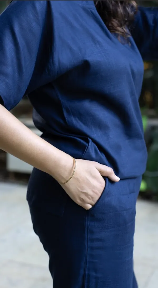 Christmas_Navy_Blue_Viscose-Cotton_Slub_Fabric_Co-Ord_Set_For_Adults