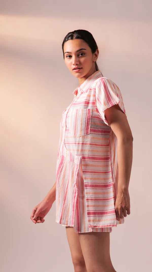 Fuschia_&_White_Cotton_High_Twist_Fabric_Co-Ord_Set_For_Adults
