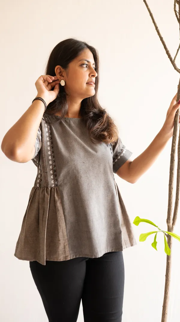 Grey_100%_Cotton_Top_For_Adults