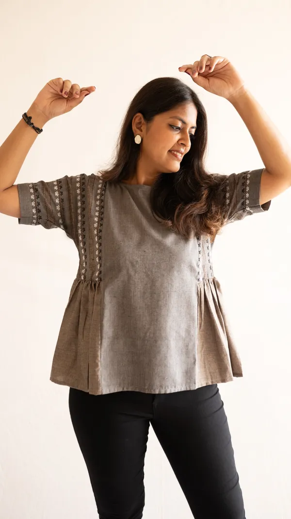 Grey_100%_Cotton_Top_For_Adults