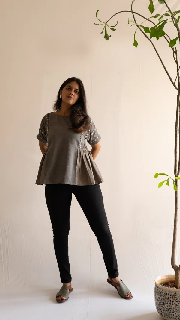 Grey_100%_Cotton_Top_For_Adults