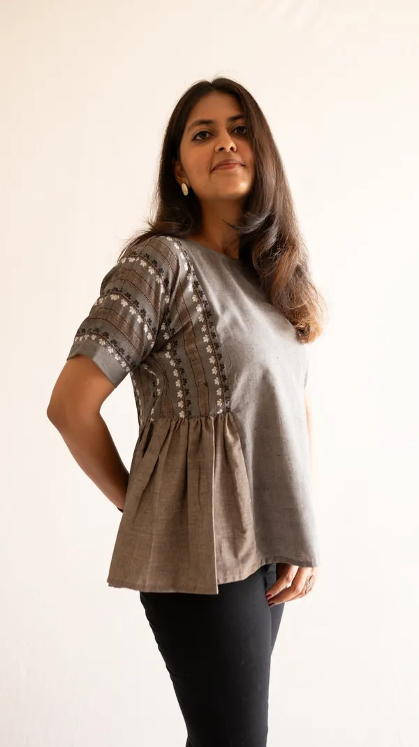 Grey_100%_Cotton_Top_For_Adults