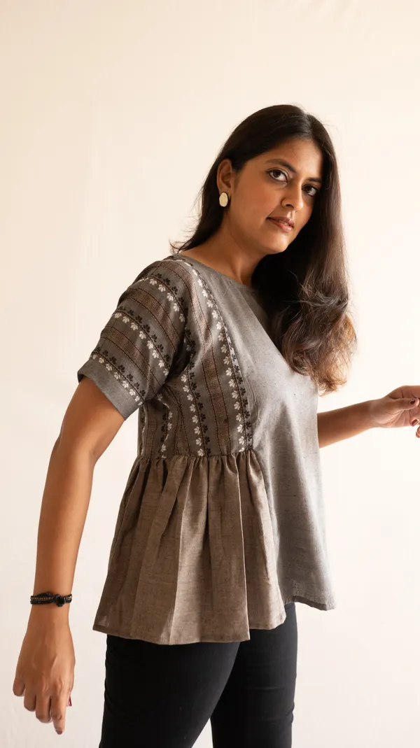 Grey_100%_Cotton_Top_For_Adults