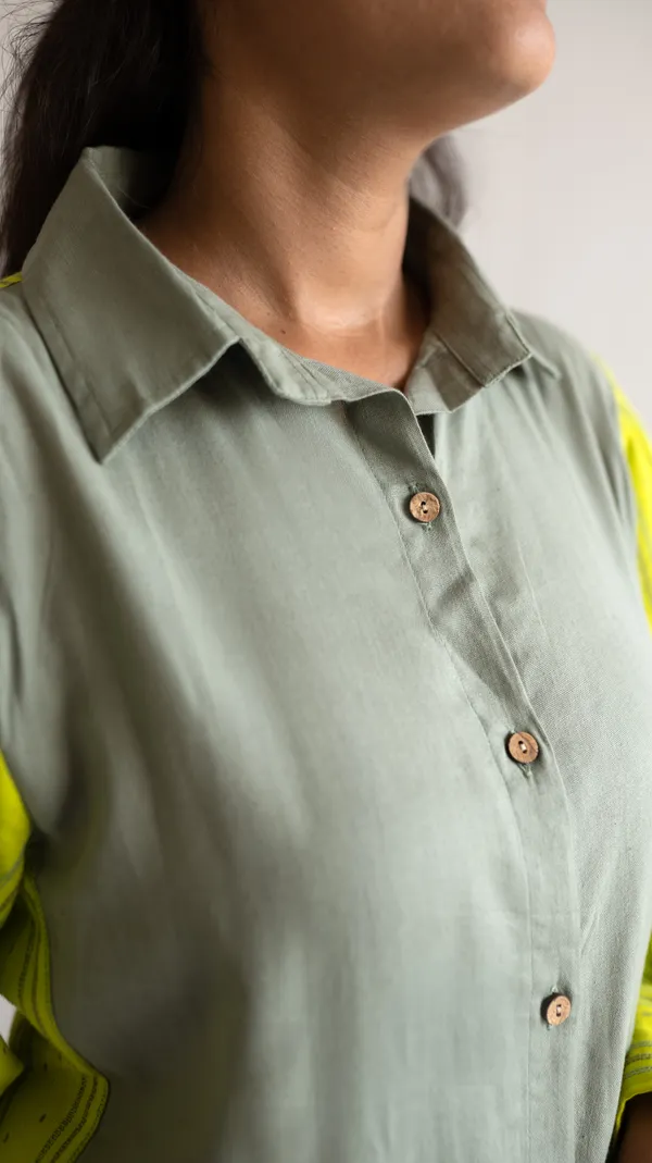 Green_Leno_Dobby_Cotton_Dress_For_Adults