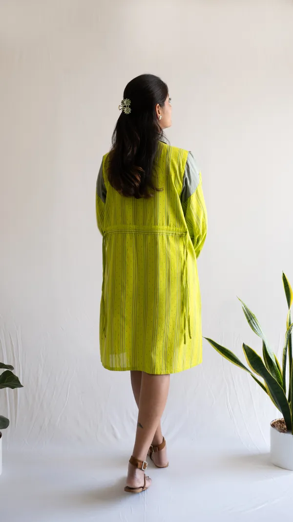 Green_Leno_Dobby_Cotton_Dress_For_Adults