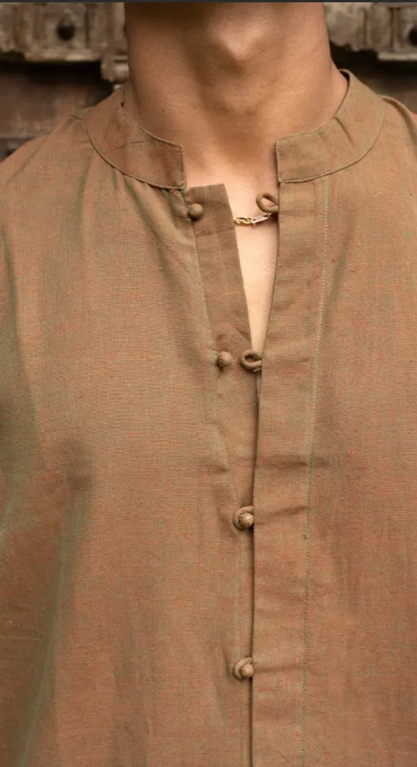 Rust_Khadi_Men'S_Shirt_For_Adults