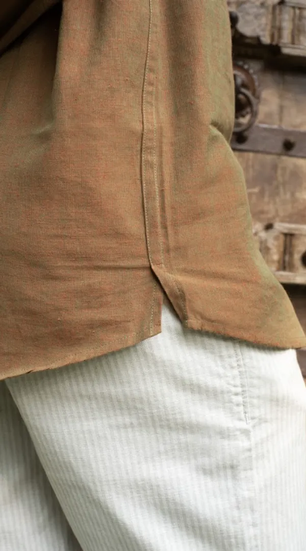 Rust_Khadi_Men'S_Shirt_For_Adults