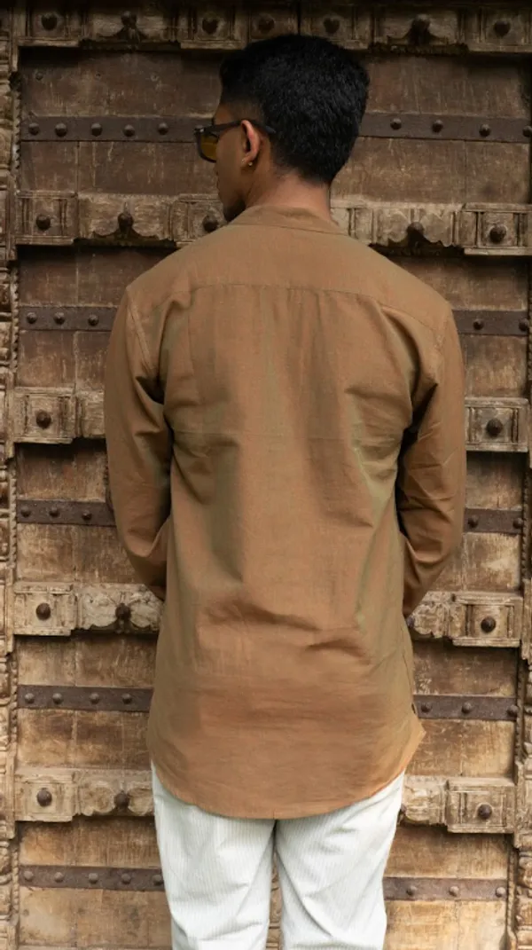 Rust_Khadi_Men'S_Shirt_For_Adults