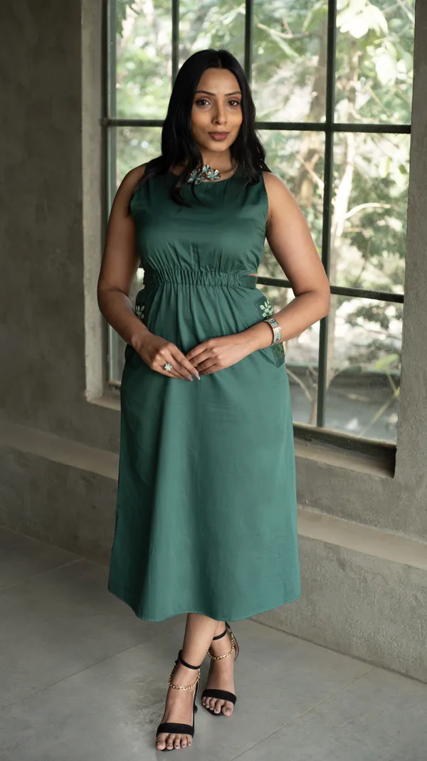 Green_Eygyptian_Cotton_Dress_For_Adults