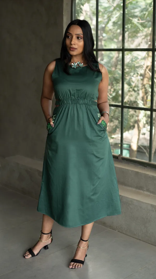 Green_Eygyptian_Cotton_Dress_For_Adults