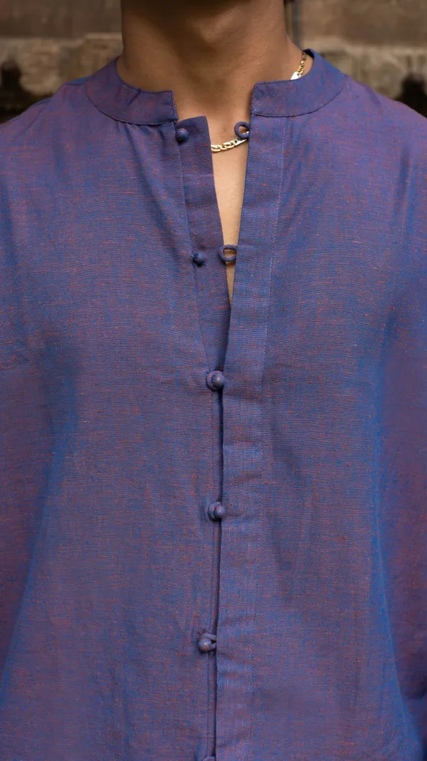 Purple_Khadi_Men'S_Shirt_For_Adults