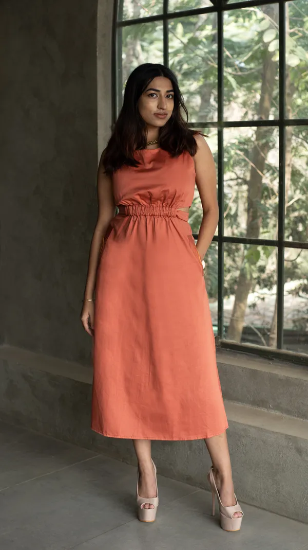 Orange_Eygyptian_Cotton_Dress_For_Adults