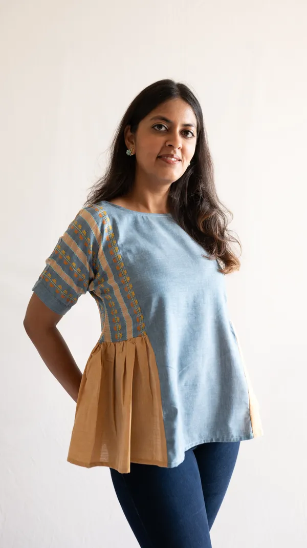 Blue_100%_Cotton_Top_For_Adults